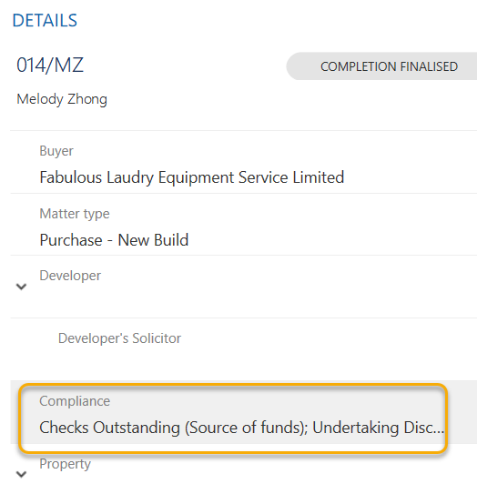 compliance card on matter details.png