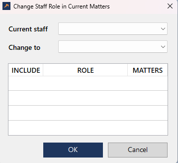change staff role in current matters
