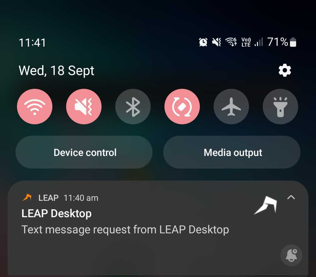 LEAP Icon on phone details