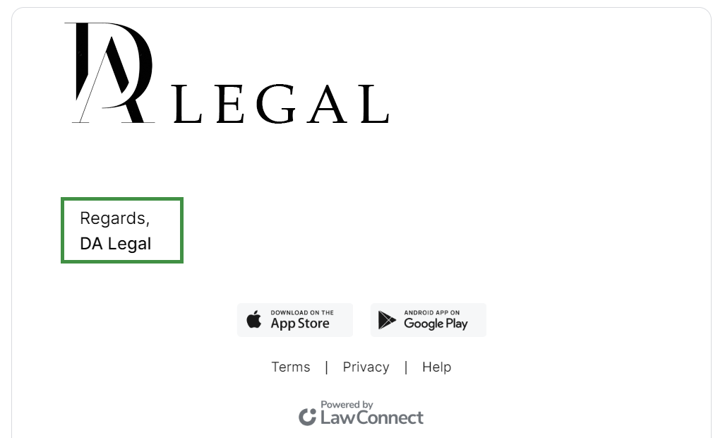 LawConnect Emails - DA Legal Logo1