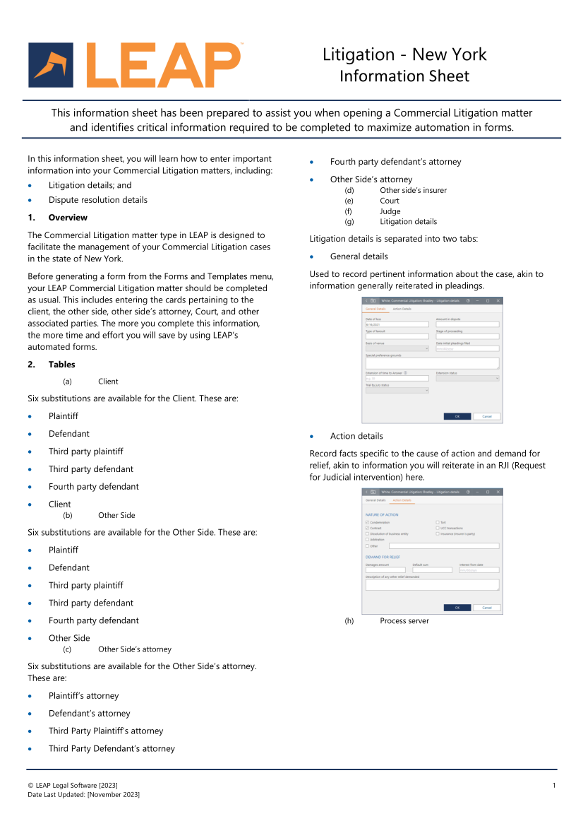 How to complete a Commercial Litigation matter1_NY
