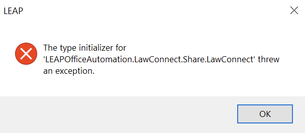 The type initializer threw an exception
